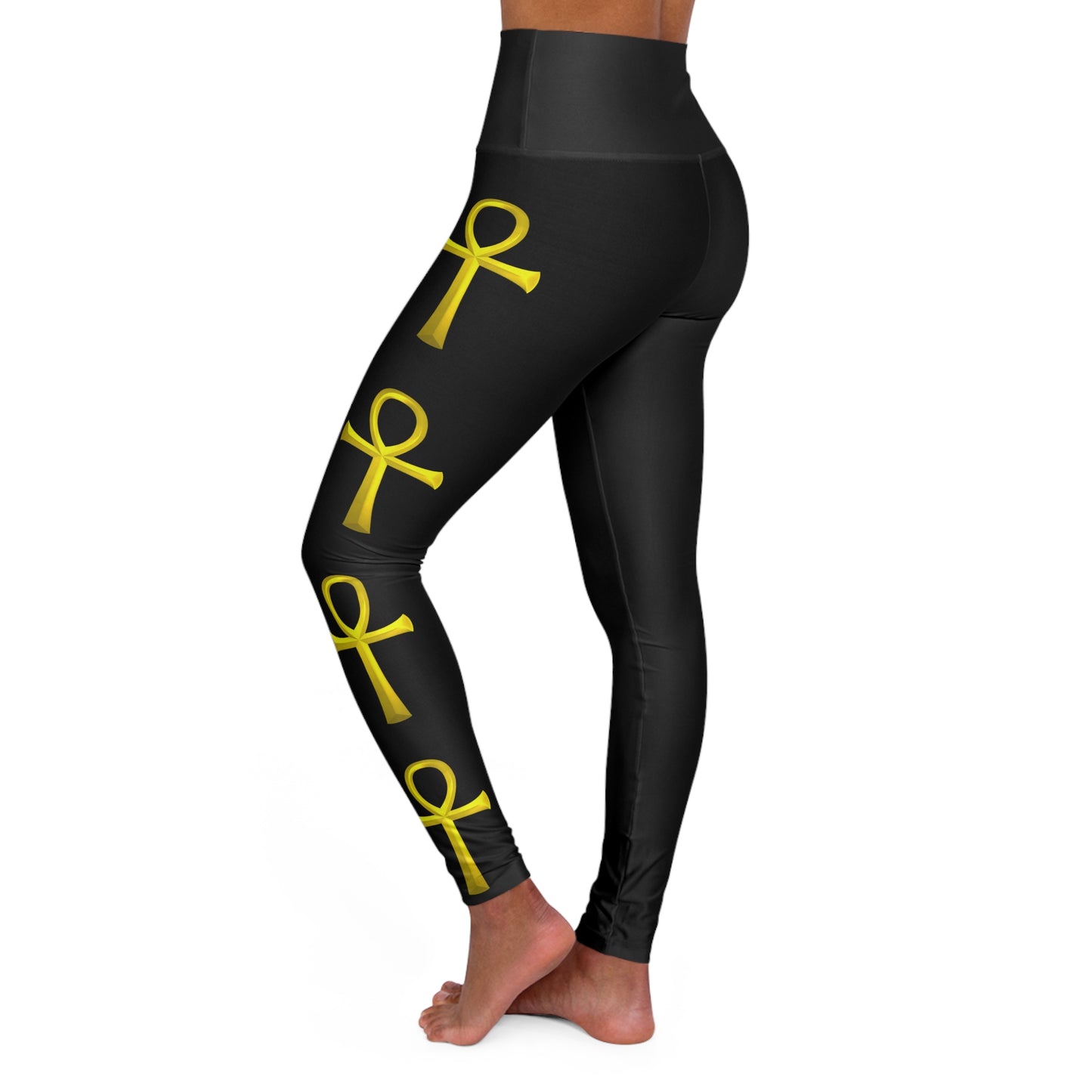 Ankh High Waisted Yoga Healing Leggings (black)