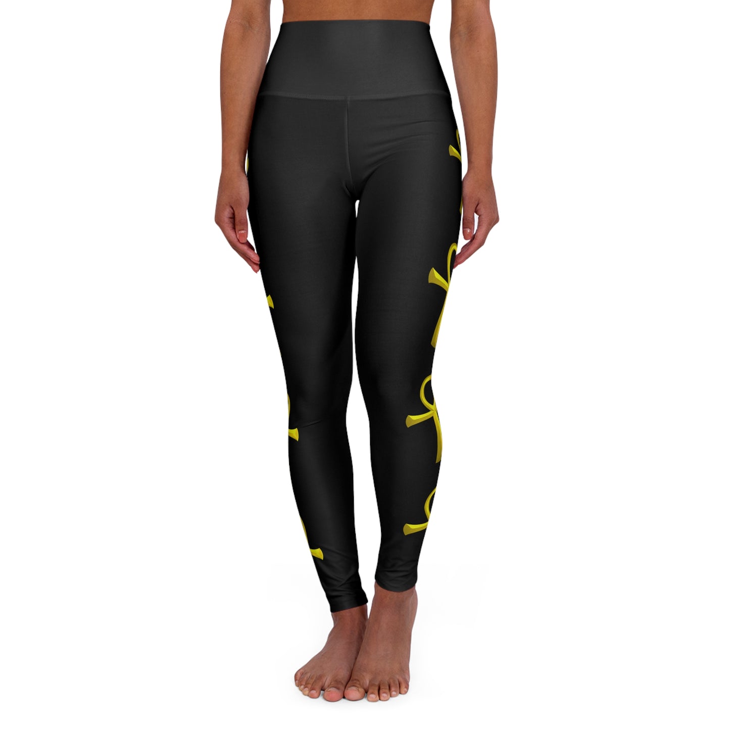 Ankh High Waisted Yoga Healing Leggings (black)