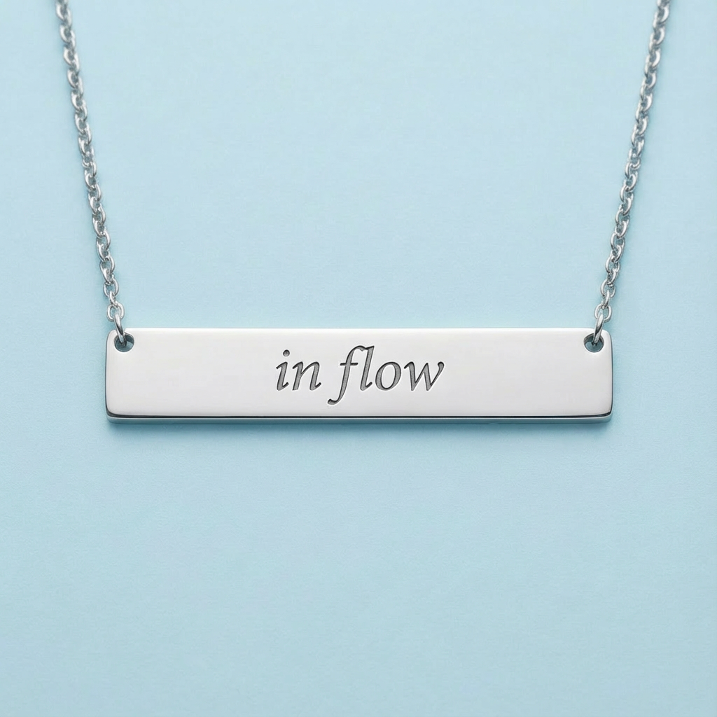 2026 Word of Manifestation Custom Engraved Necklace — Personalized Nameplate Pendant