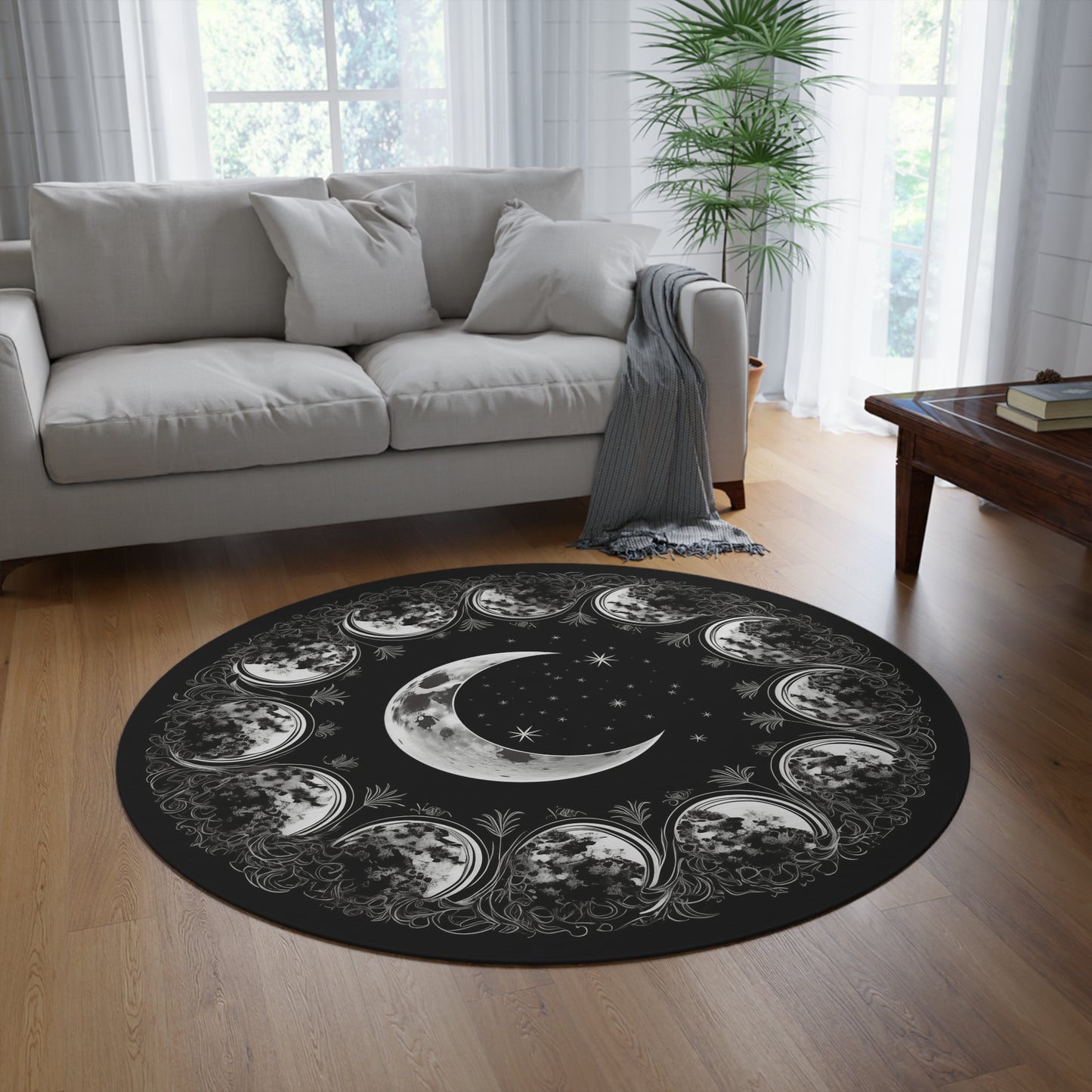 Lunar Magick Round Meditation/Ritual Rug