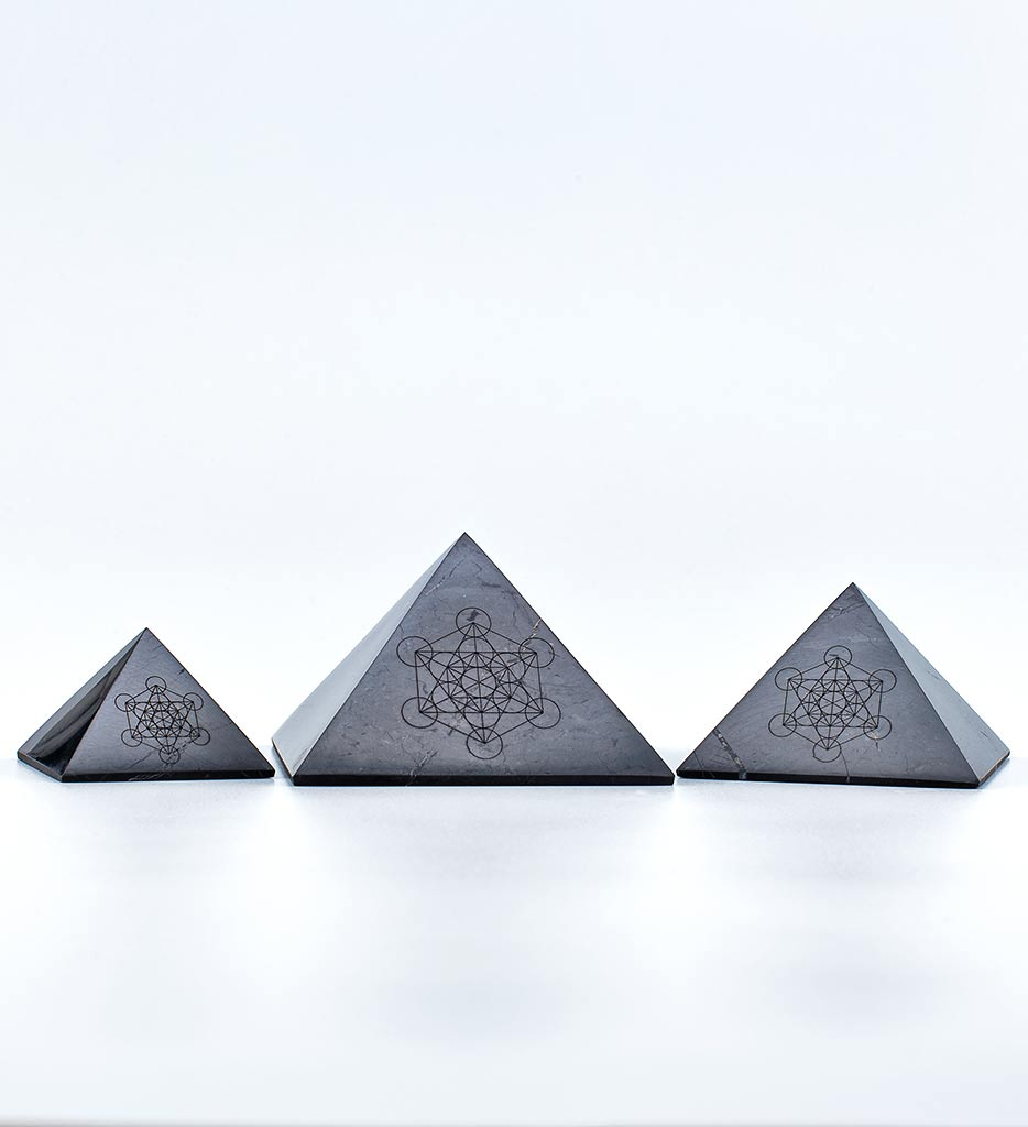 Shungite Healing & Protection PYRAMID with Metatron's Cube