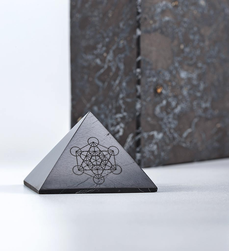 Shungite Healing & Protection PYRAMID with Metatron's Cube