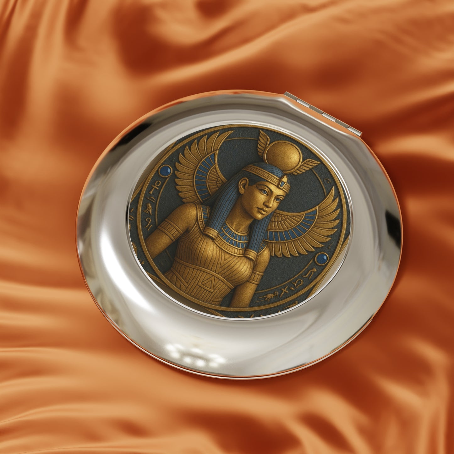 Egyptian Goddess Isis Compact Travel Magic Mirror