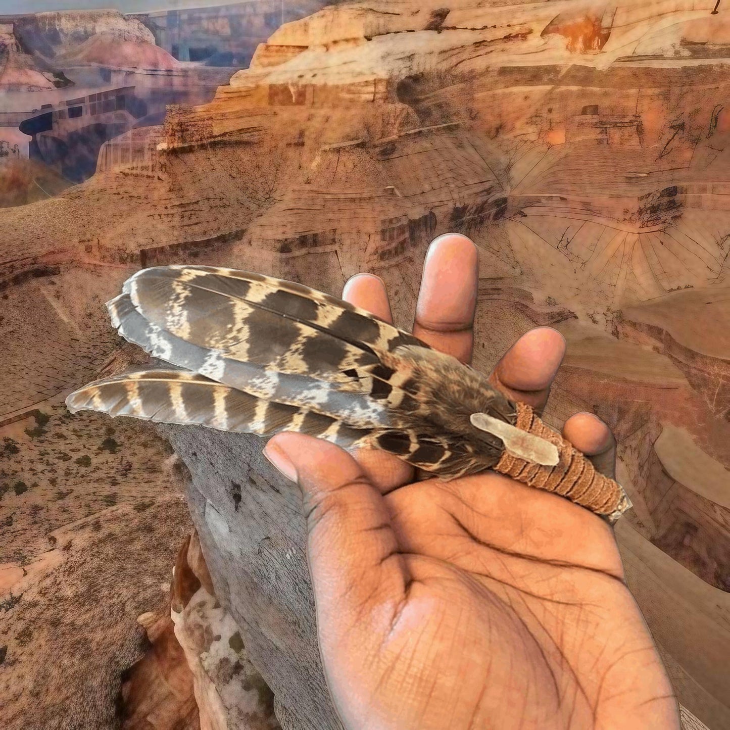 Shaman Energy Clearing Feather Fan 7"