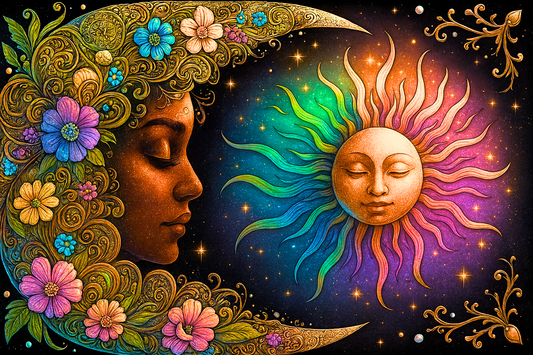 Tarot Cloth- Bohemian Moon and Sun