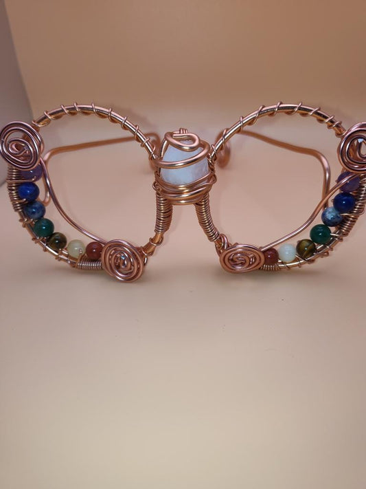Custom, Handmade Crystal Eyeglasses (round)- Psychic Energy