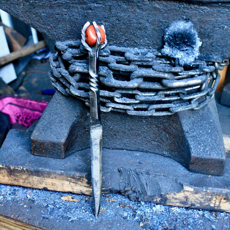 Wand & Candle Carving Intention Magnifier- Red Jasper & Iron