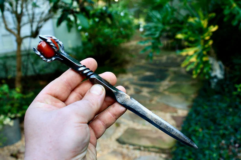 Wand & Candle Carving Intention Magnifier- Red Jasper & Iron