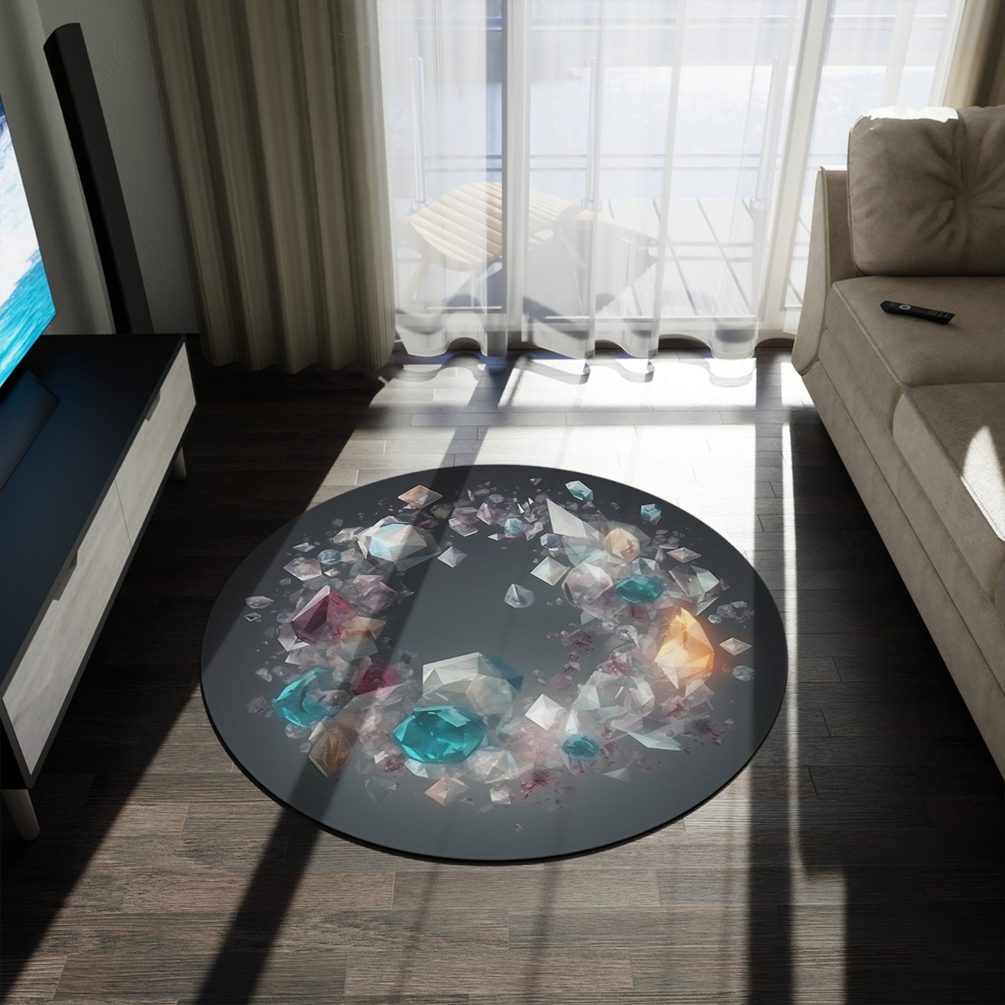 Crystal Round Meditation/Ritual Rug