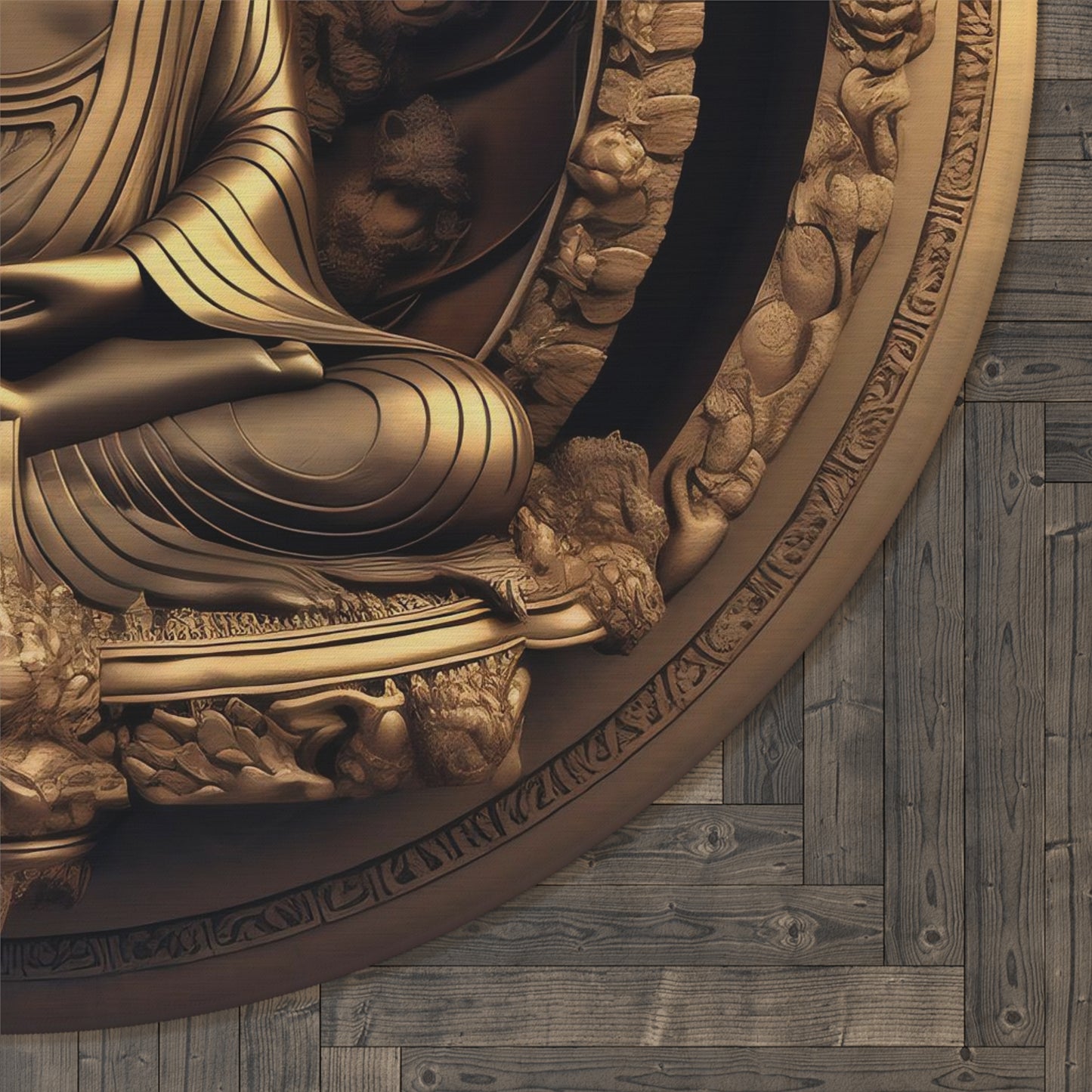 Buddha 3D #1 Round Meditation/Ritual Rug