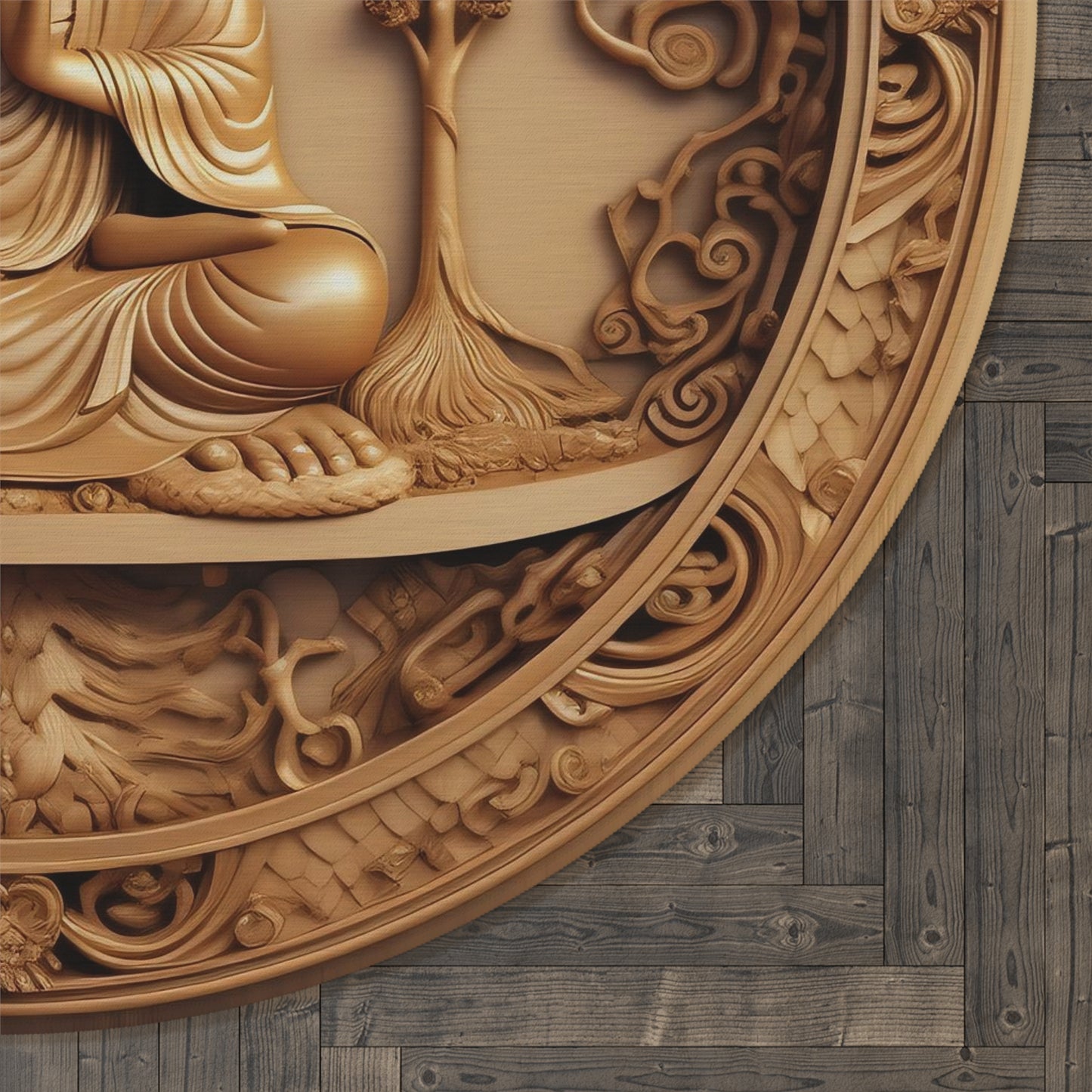 Buddha 3D #2 Round Meditation/Ritual Rug