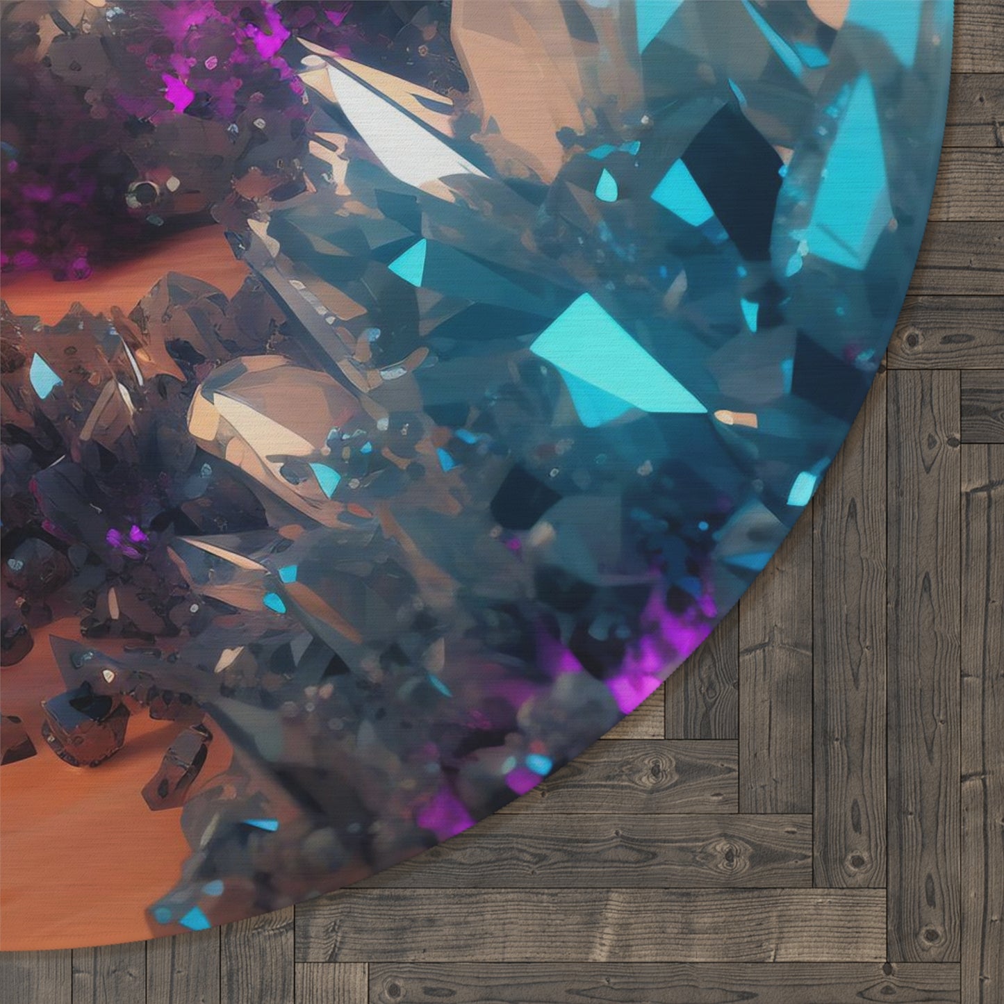 Crystals Round Meditation/Ritual Rug