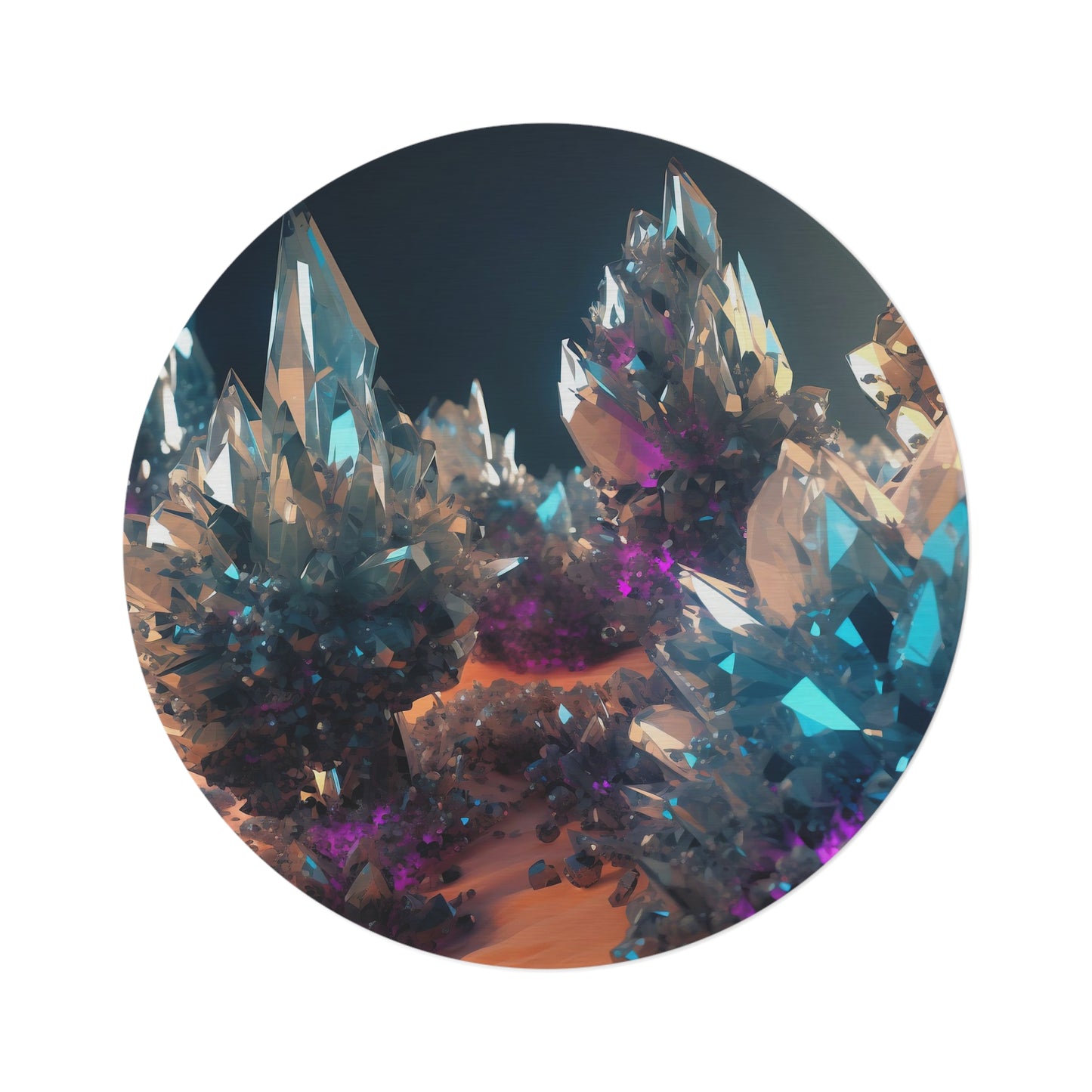 Crystals Round Meditation/Ritual Rug