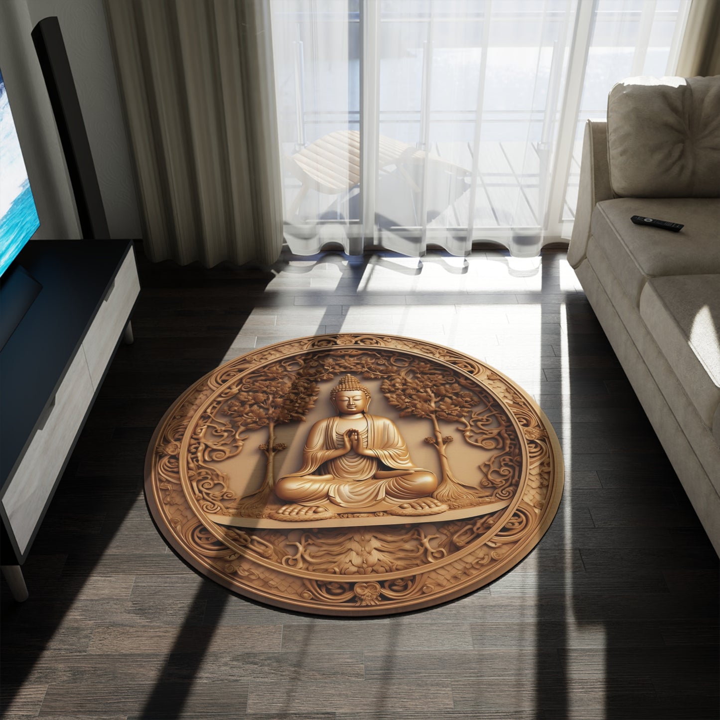 Buddha 3D #2 Round Meditation/Ritual Rug