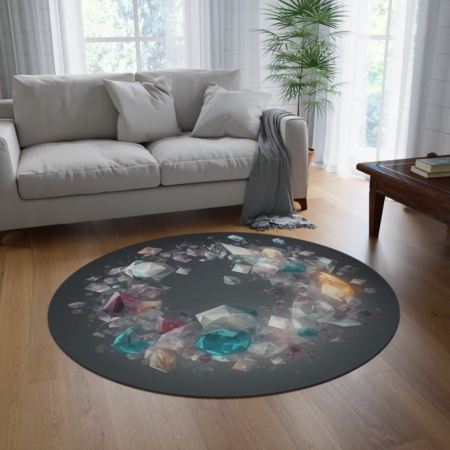 Crystal Round Meditation/Ritual Rug