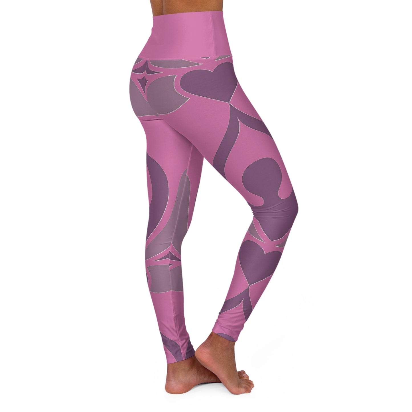 High Waisted Yoga Healing Leggings (pink)