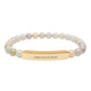 2026 Word of the Year Custom Engravable Natural Stone Stretch Bead Bracelet — Personalized Bar Bracelet