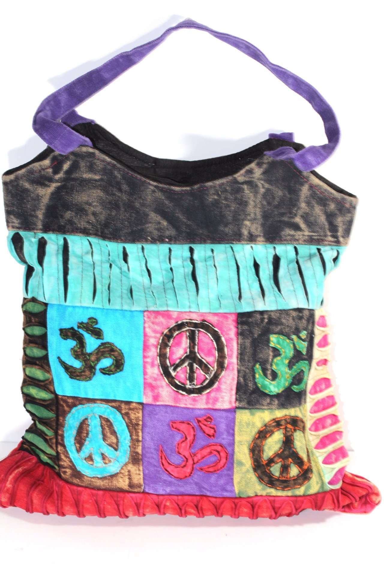 Peace & Om Patchwork Jhola Carry Bag