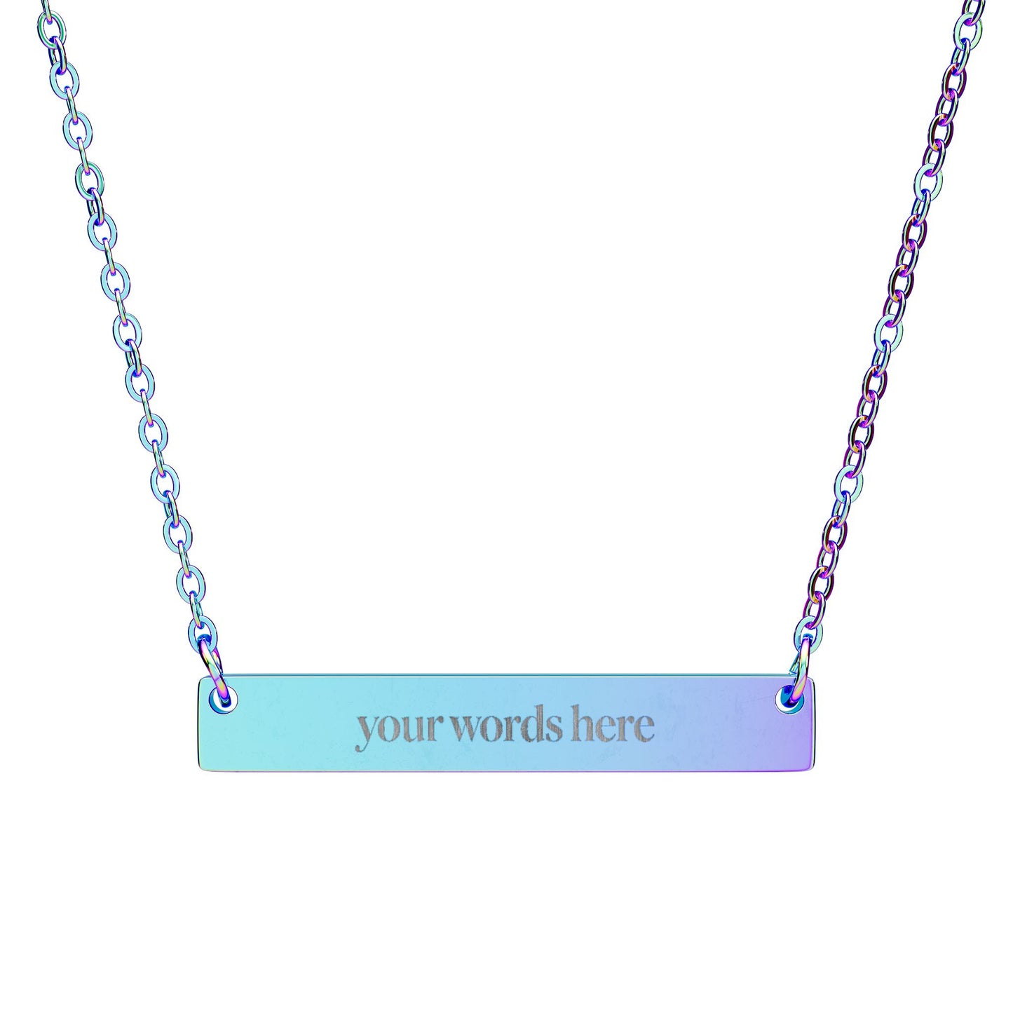 2026 Word of Manifestation Custom Engraved Necklace — Personalized Nameplate Pendant