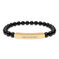 2026 Word of the Year Custom Engravable Natural Stone Stretch Bead Bracelet — Personalized Bar Bracelet