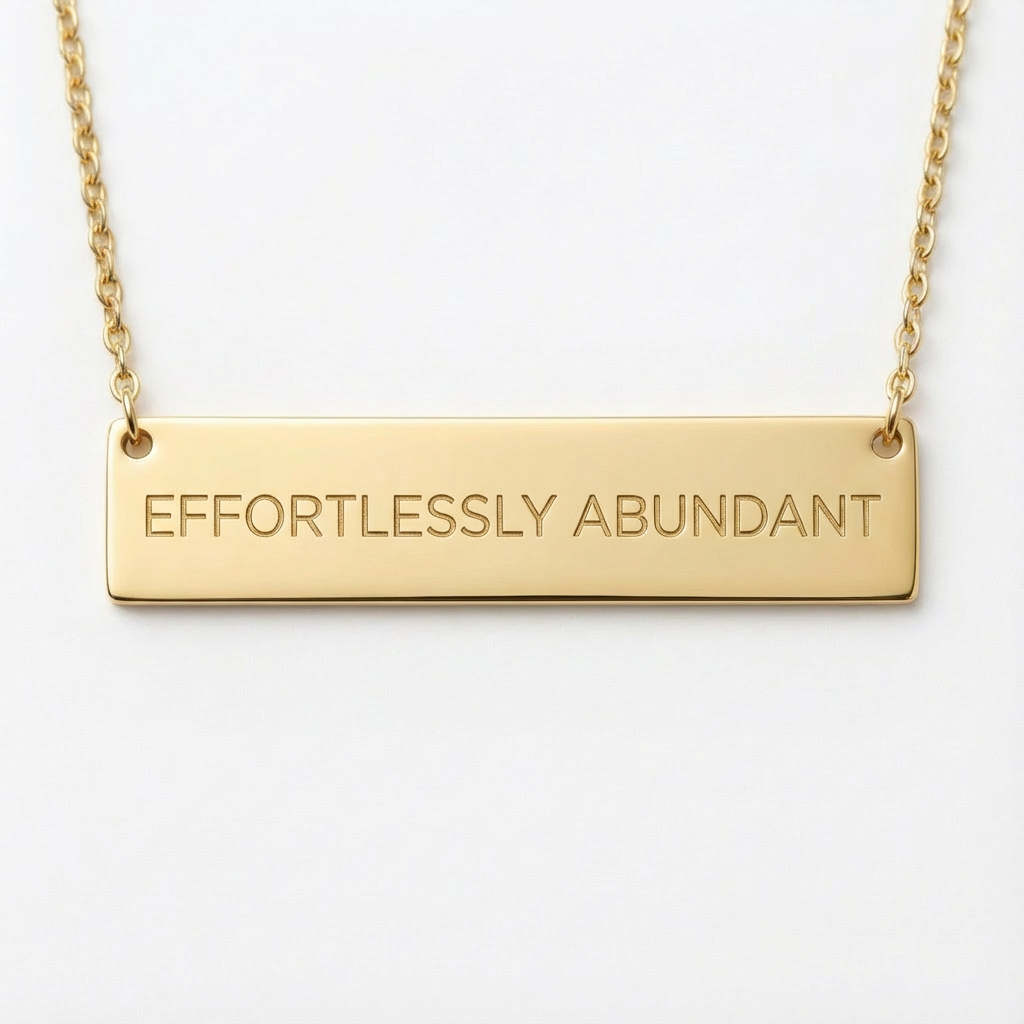 2026 Word of Manifestation Custom Engraved Necklace — Personalized Nameplate Pendant