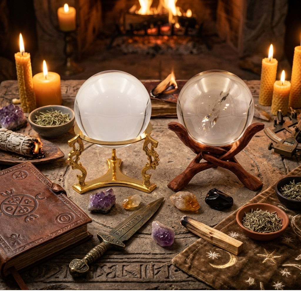 Clear Quartz Crystal Ball for Scrying- Divination- Intuition Enhancement