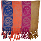 Four-Color Om Meditation Symbol Handwoven Tassel Scarf