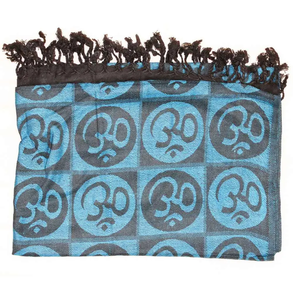 Om Meditation Symbol Handwoven Tassel Scarf