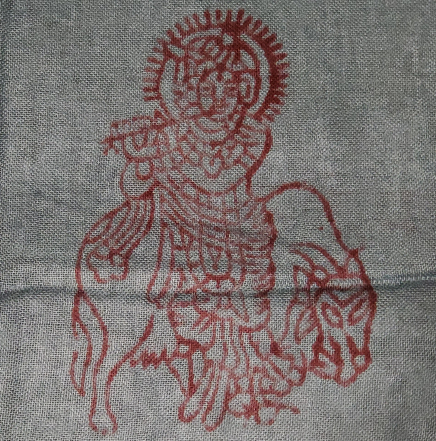 Blue Primordial Om & Asian Symbols Printed Scarf