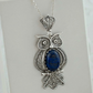 Filigree Art Owl Necklace- Lapis Lazuli