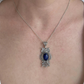 Filigree Art Owl Necklace- Lapis Lazuli