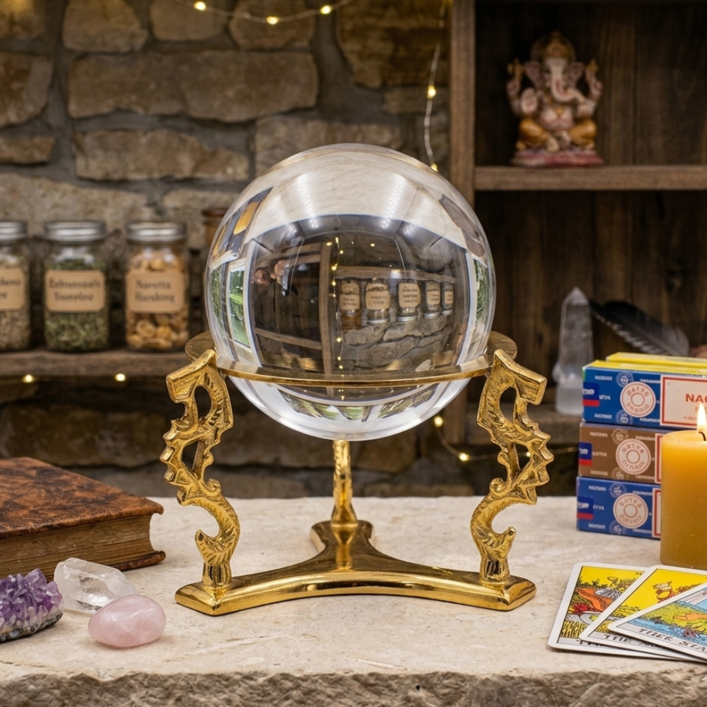 Clear Quartz Crystal Ball for Scrying- Divination- Intuition Enhancement