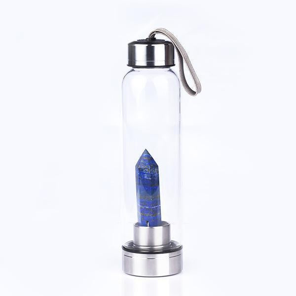 Gemstone Infused Glass Water Bottle