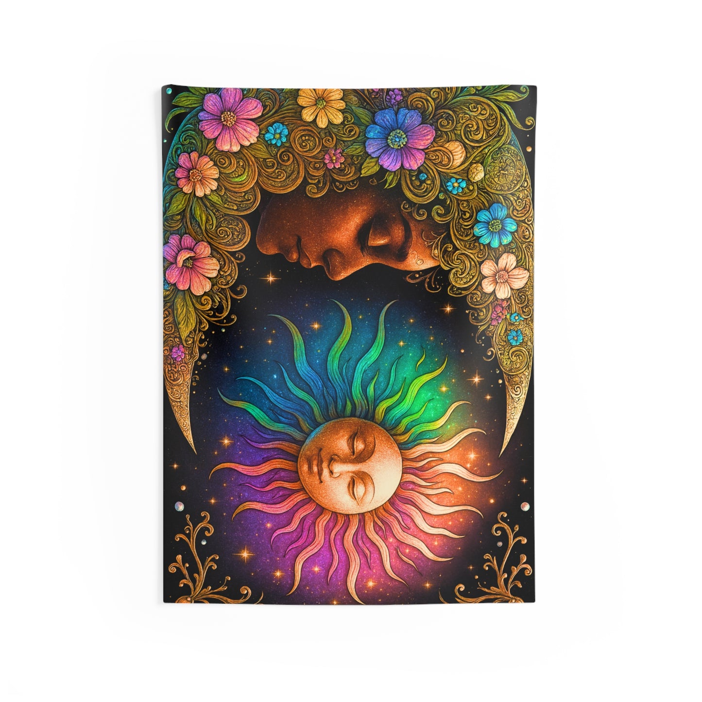 Tarot Cloth- Bohemian Moon and Sun