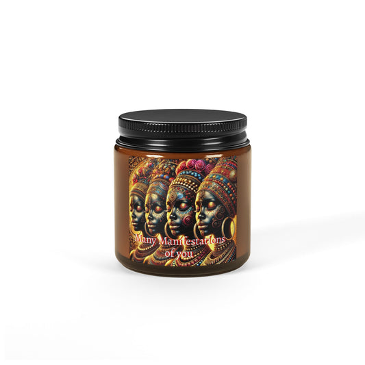 "Many Manifestation of You" Scented Soy Candle (Multi-Size, Amber Jar)