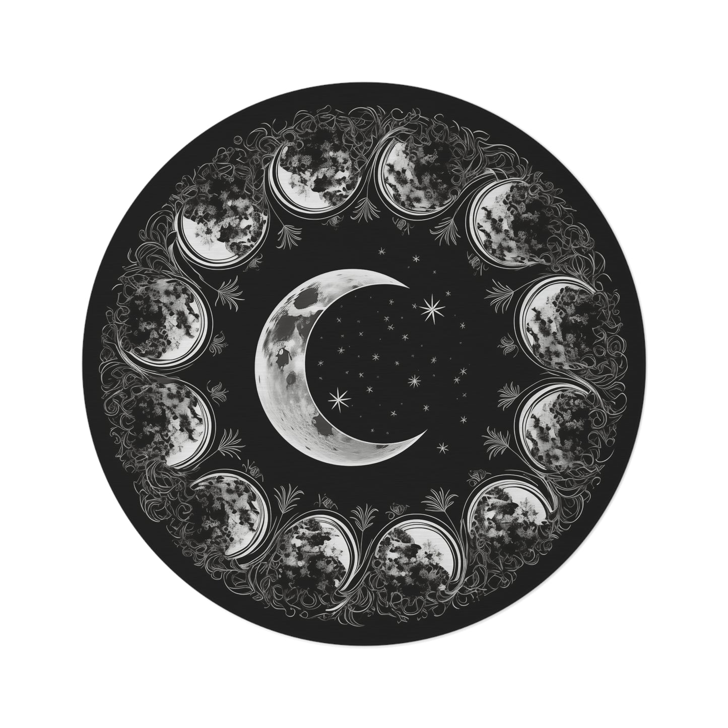Lunar Magick Round Meditation/Ritual Rug