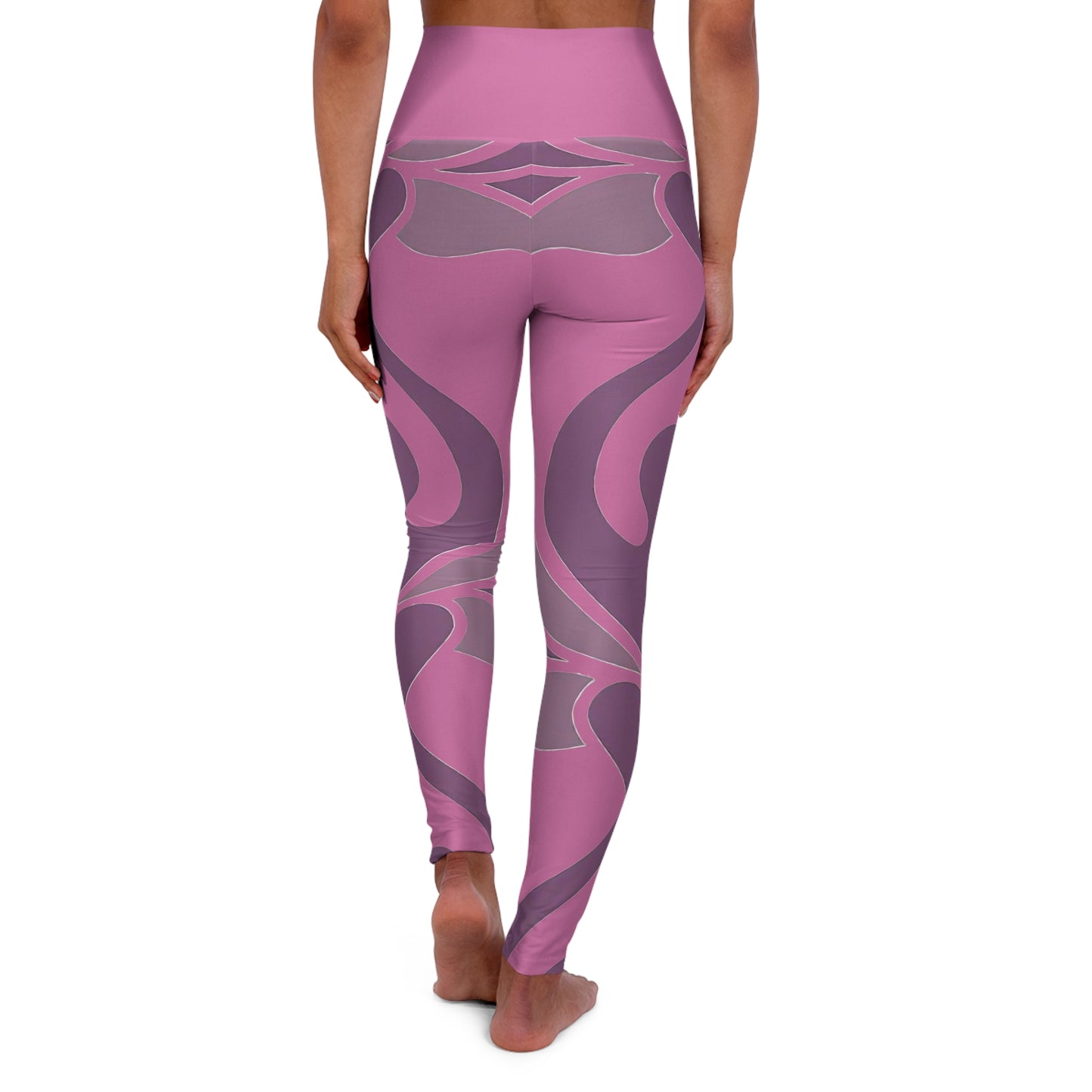 High Waisted Yoga Healing Leggings (pink)