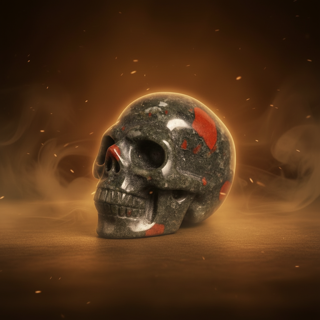 Ancestor Automatic Feeder/Offerings/Energy Booster- Bloodstone Skull
