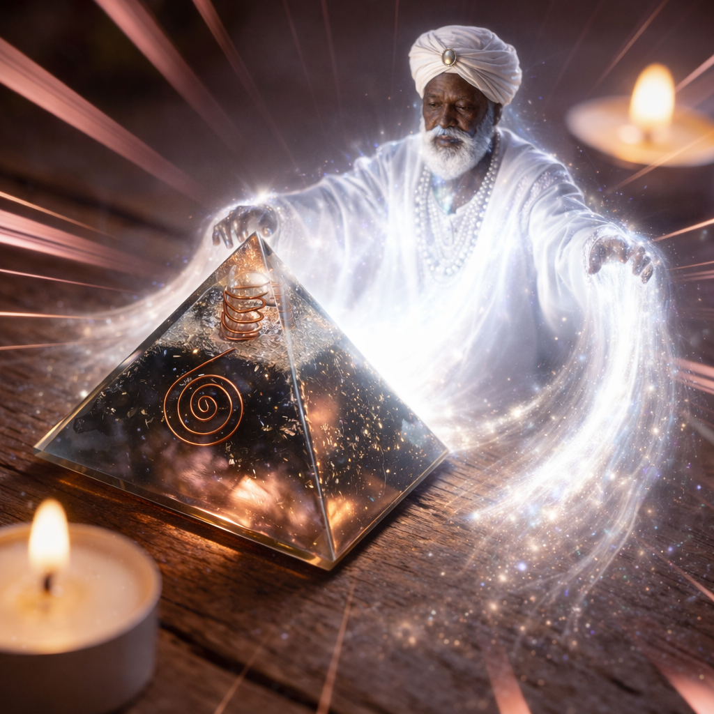 Automatic Life Path Transmutation Orgone Pyramid with Obatala- Shungite