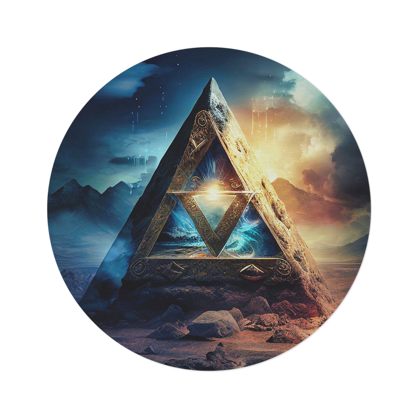 Triangle of Manifestation Round Meditation/Ritual Rug