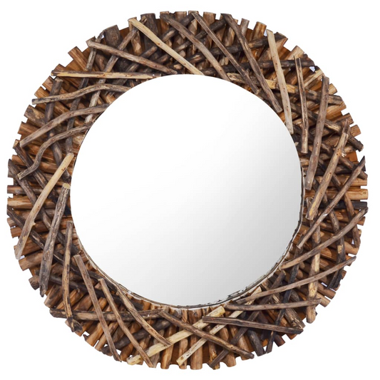 Guardian's Haven Teak Wood Mirror